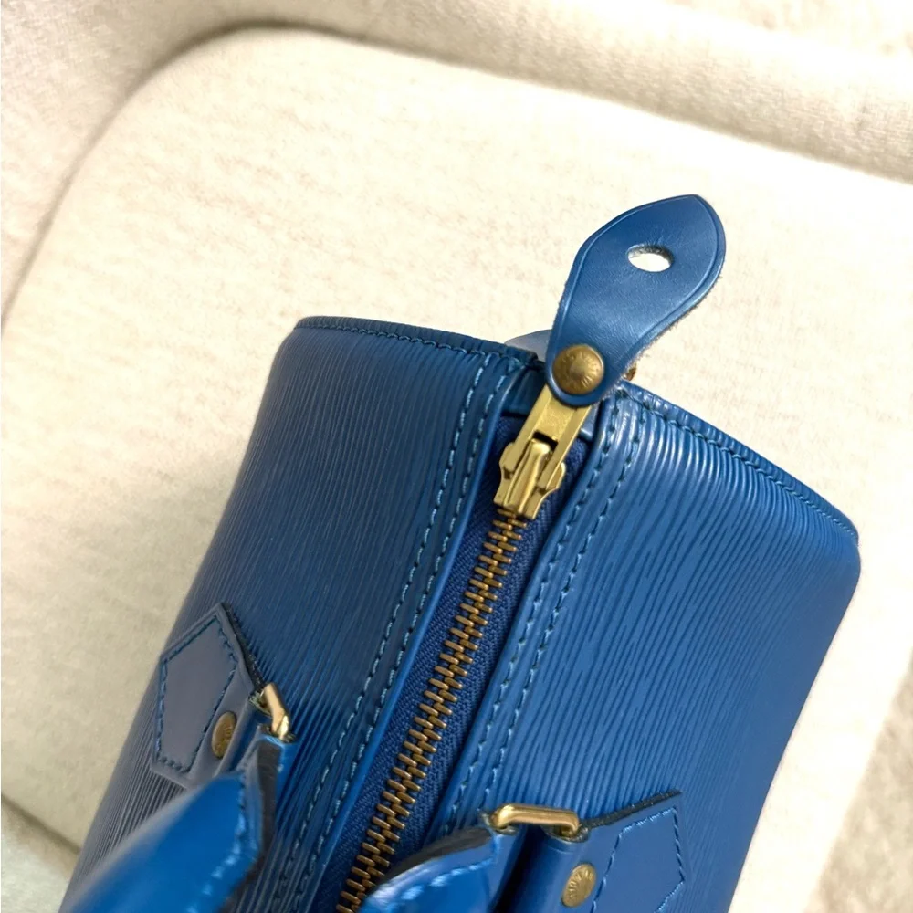 Authentic Louis Vuitton Speedy 25 bag blue Epi leather - Picture 13 of 16